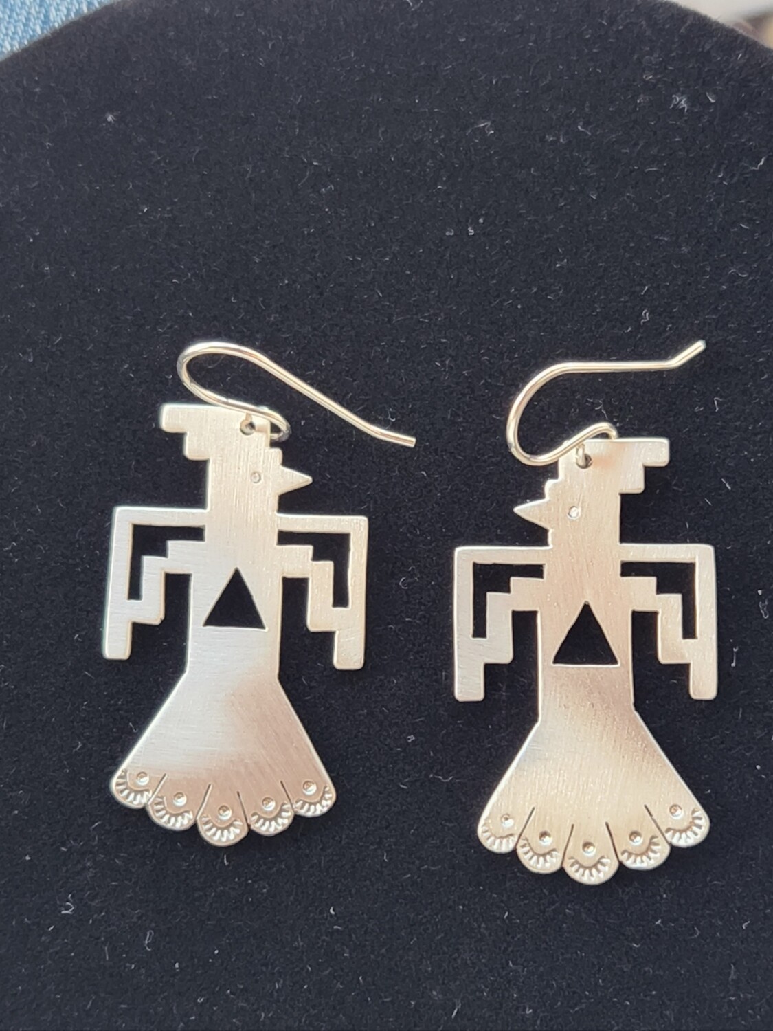 Sterling silver Santo Domingo Pueblo Thunderbird earrings