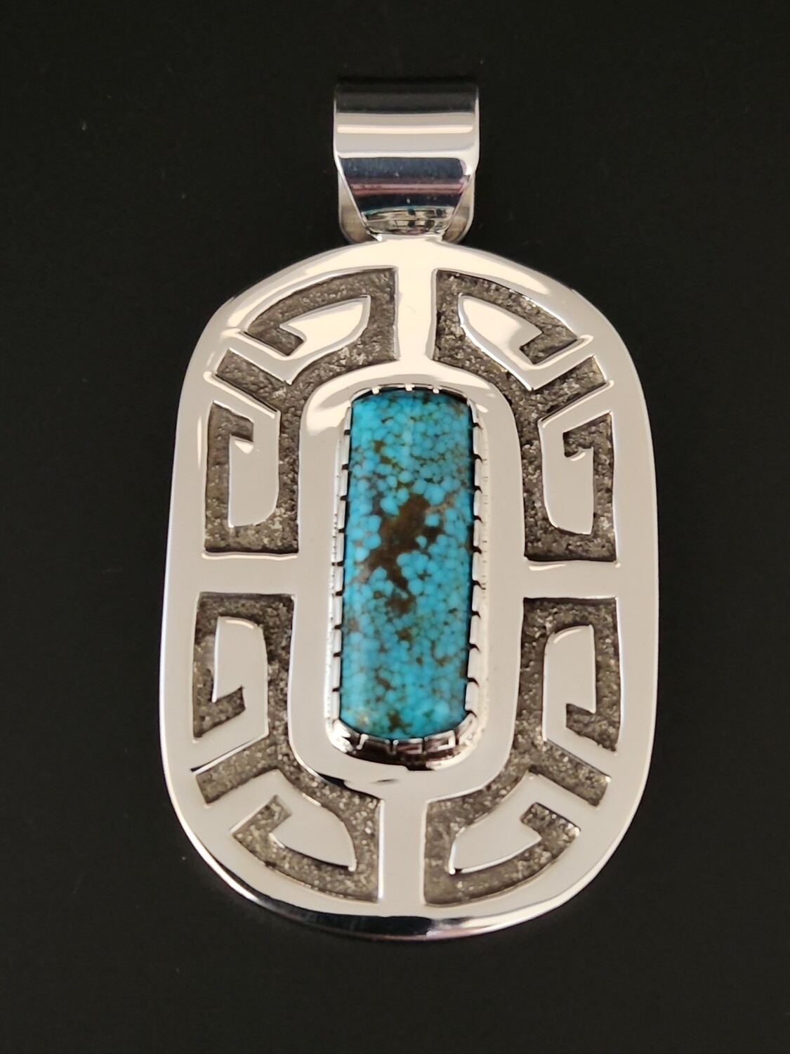 Sterling silver Overlay pendant with High-grade Ithaca Peak turquoise