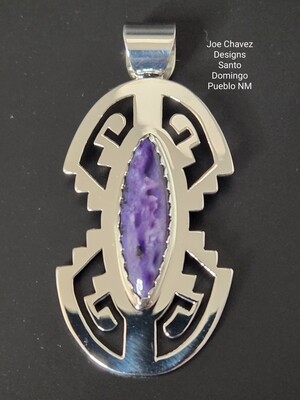 Sterling silver pendant with high-quality Charoite stone