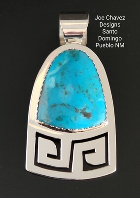 Sterling silver Pendant with Kingman turquoise stone