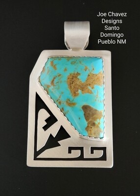 Sterling silver Pendant with  #8 Turquoise stone