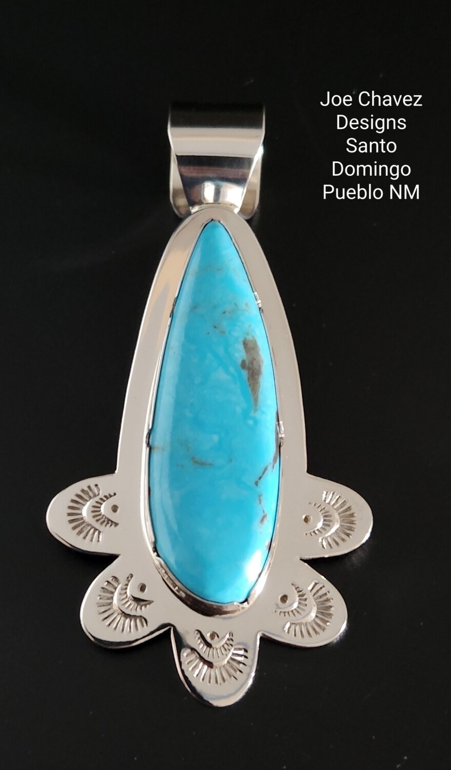 Sterling silver Pendant with Kingman Turquoise stone