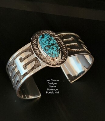 Sterling silver Overlay cuff with Ithaca Peak turquoise