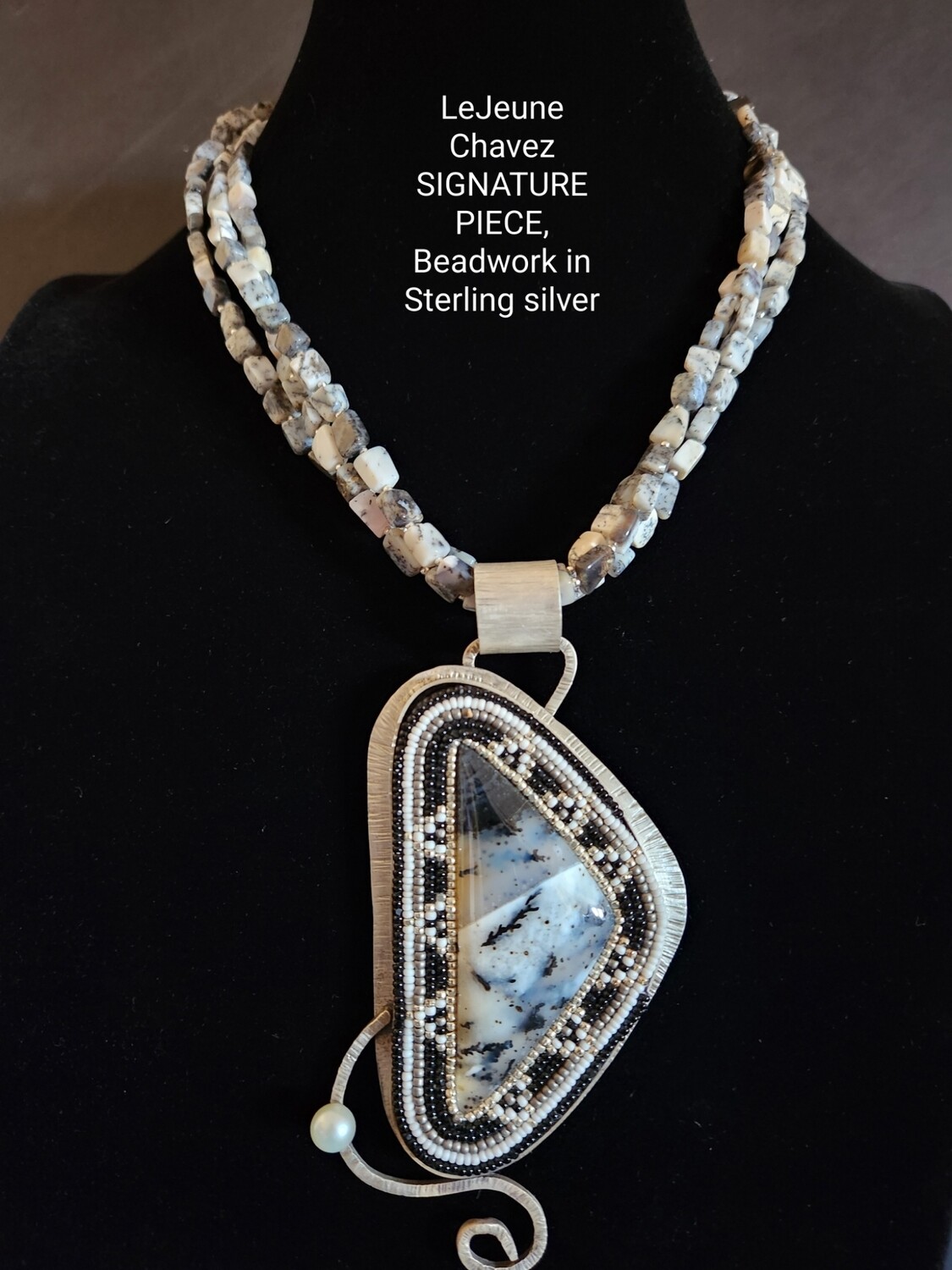 LeJeune&#39;s SIGNATURE Collection Beadwork on Silver necklace