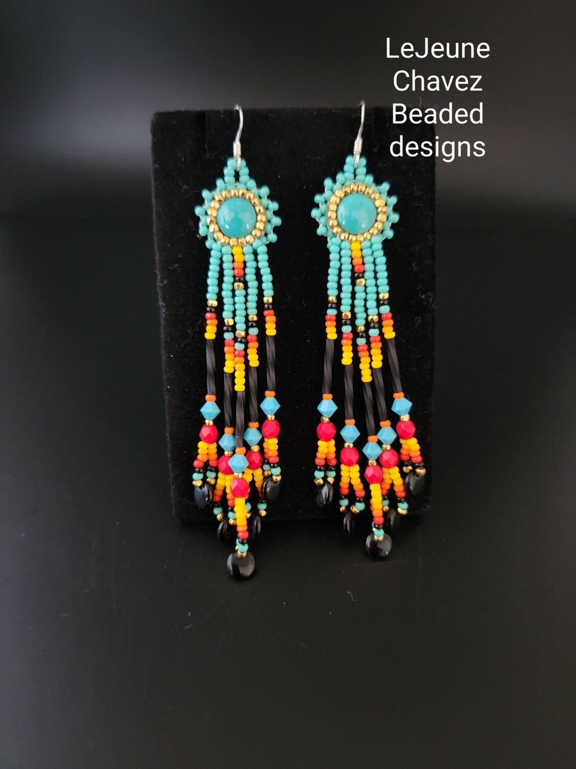 Beaded Earrings with Turquoise stones