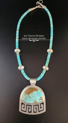 #8 Turquoise necklace with sterling silver pendant
