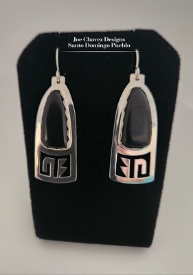 Sterling silver earrings with natural Black Jet stones