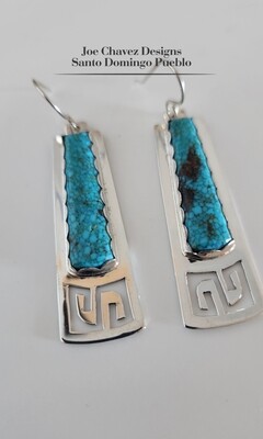 Sterling silver earrings with high-quality Ithaca Kingman turquoise