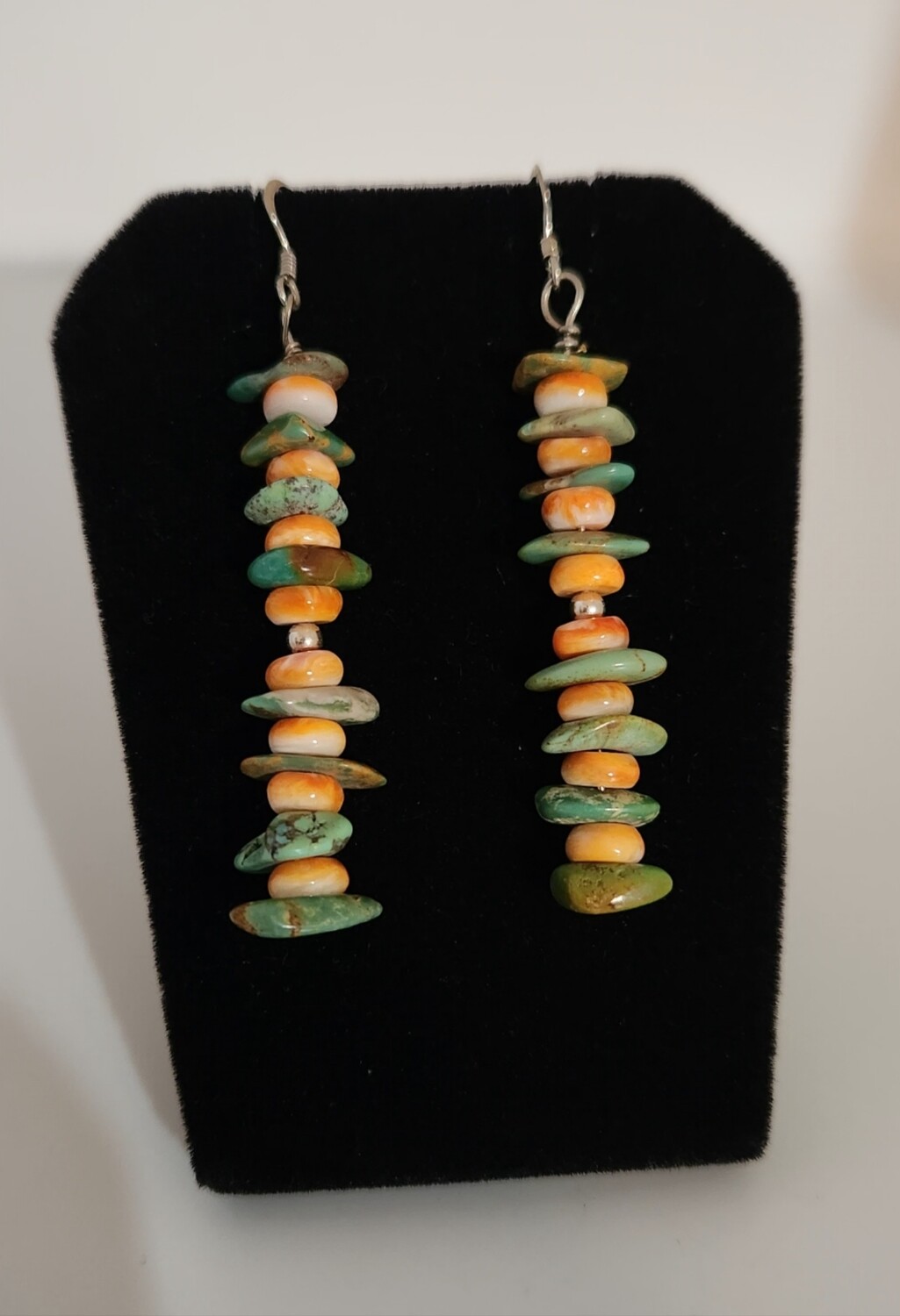 Turquoise and Spiney oyster shell earrings