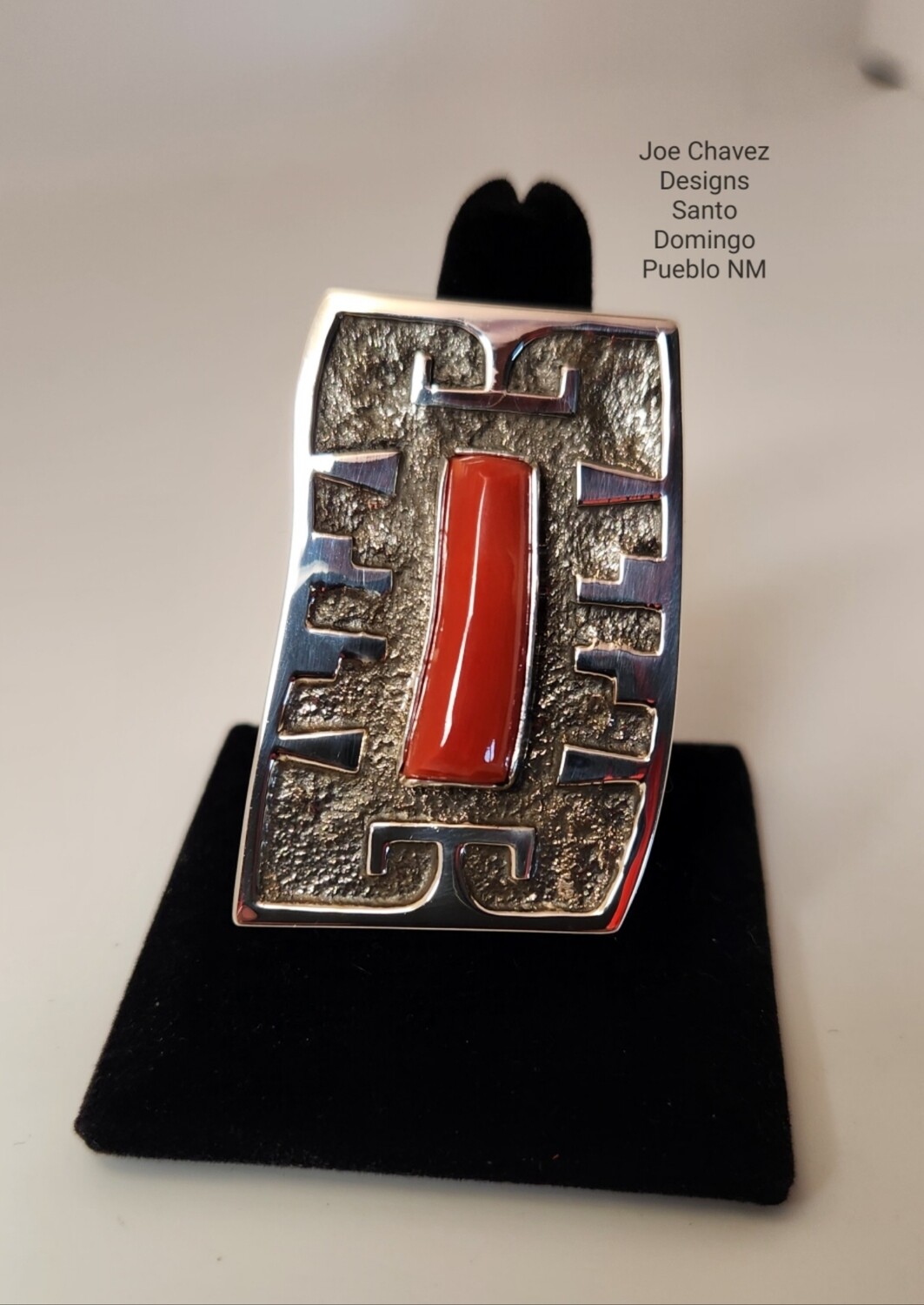 Sterling silver Overlay ring with Mediterranean coral