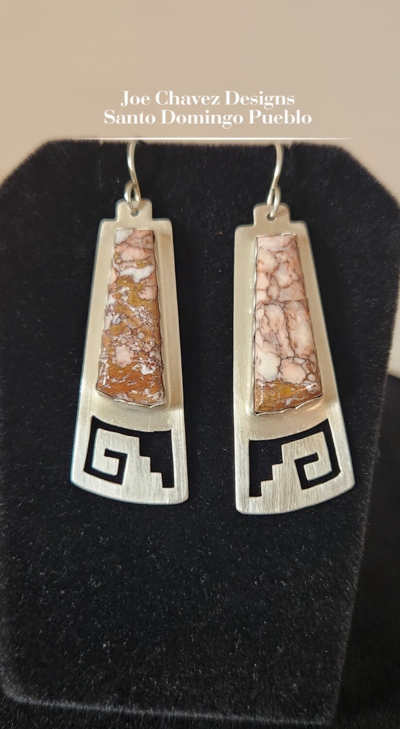 Sterling silver earrings with natural Wildhorse stone