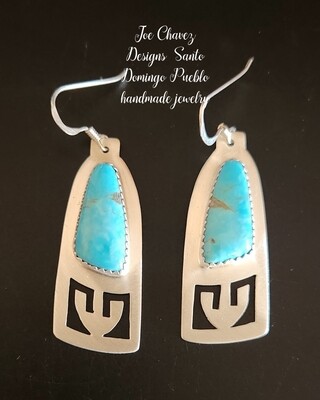 Sterling silver earrings with Kingman turquoise stones