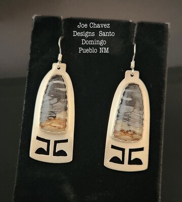 Sterling silver earrings with natural PICASSO MARBLE stone