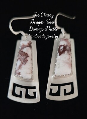Sterling silver earrings with natural Wildhorse stone Sterling silver earrings with natural Wildhorse stone