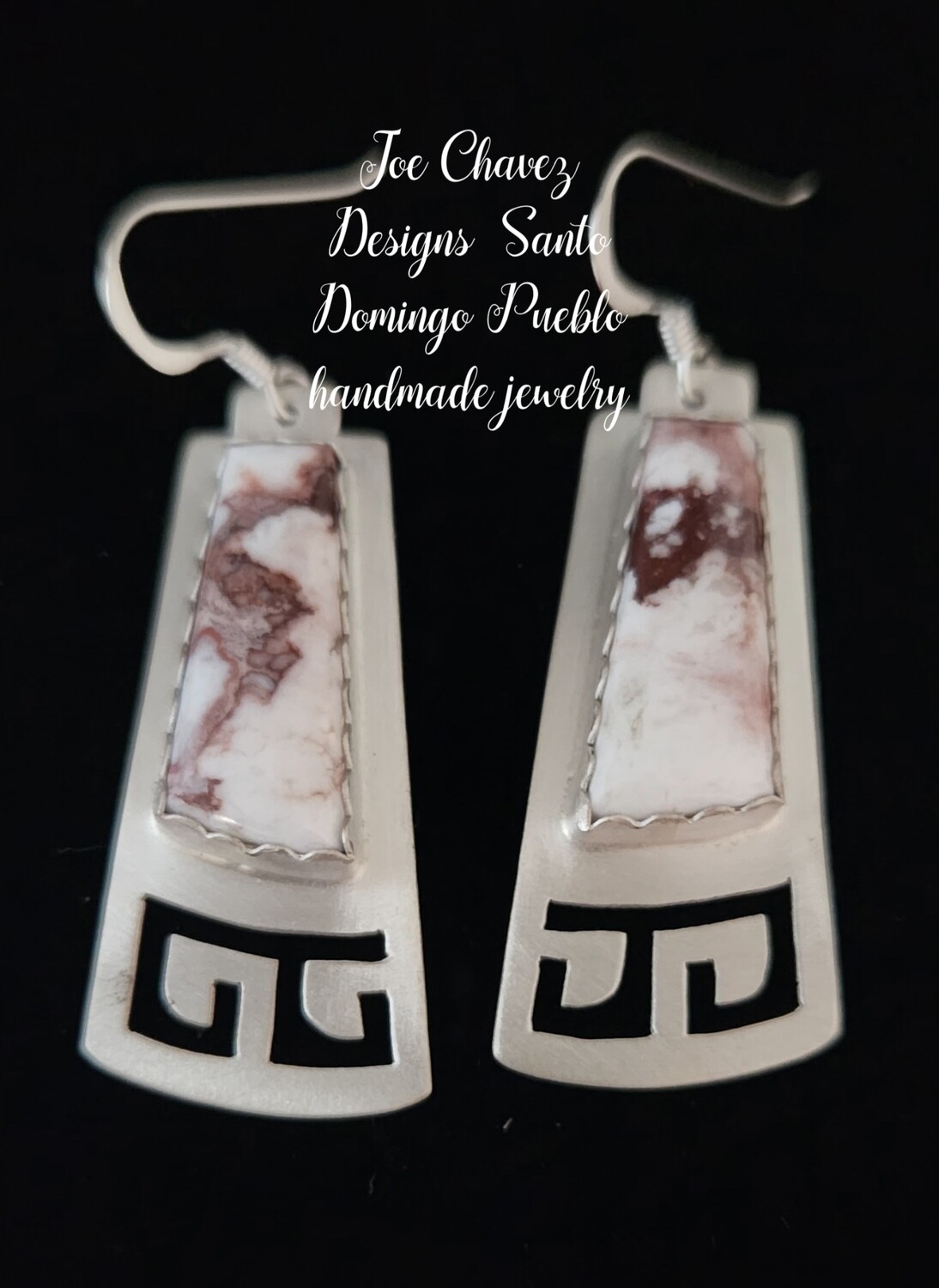 Sterling silver earrings with natural Wildhorse stone