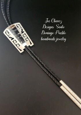 Sterling silver Bolo tie with natural PICASSO MARBLE stone 