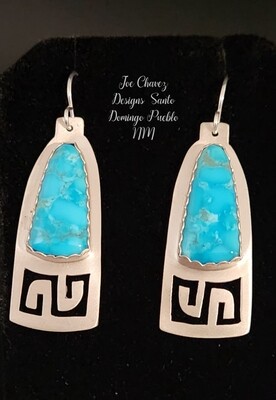 Sterling silver earrings with Kingman turquoise stones