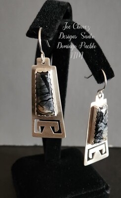 Sterling silver earrings with natural PICASSO MARBLE stones