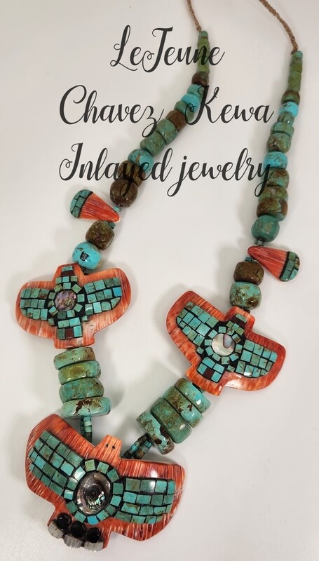 &quot;Chaco Series Collection&quot; Inlayed Birds on natural spiney oyster shells