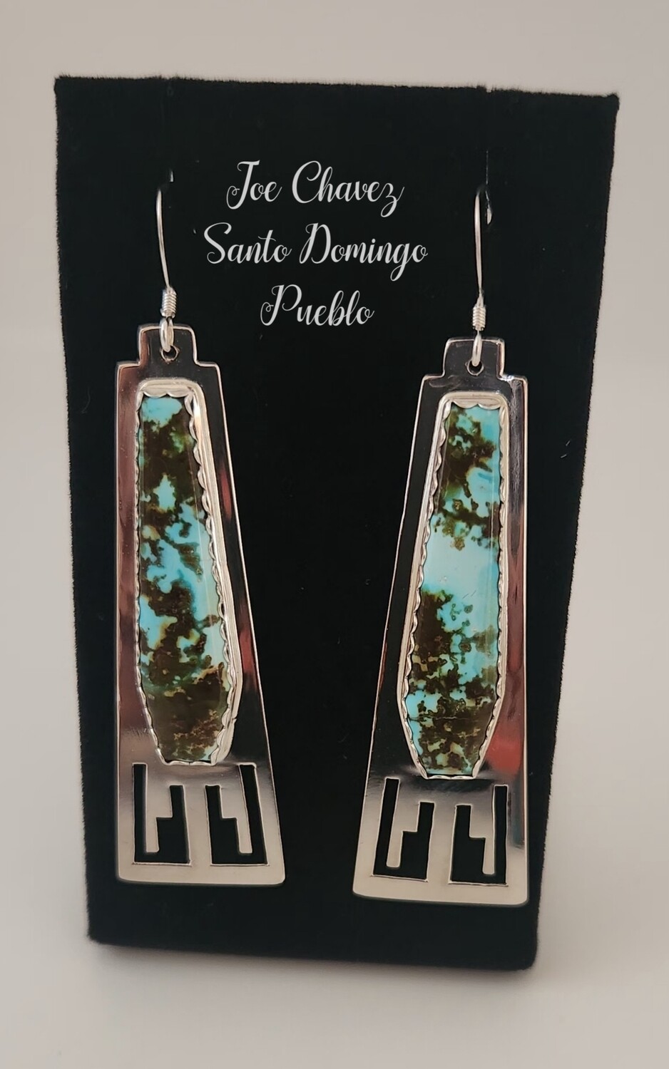 Sterling silver earrings with Kingman Red Matrix turquoise