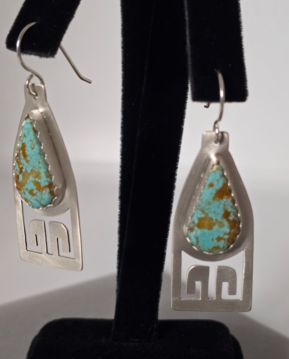 Sterling silver earrings with #8 Turquoise stones