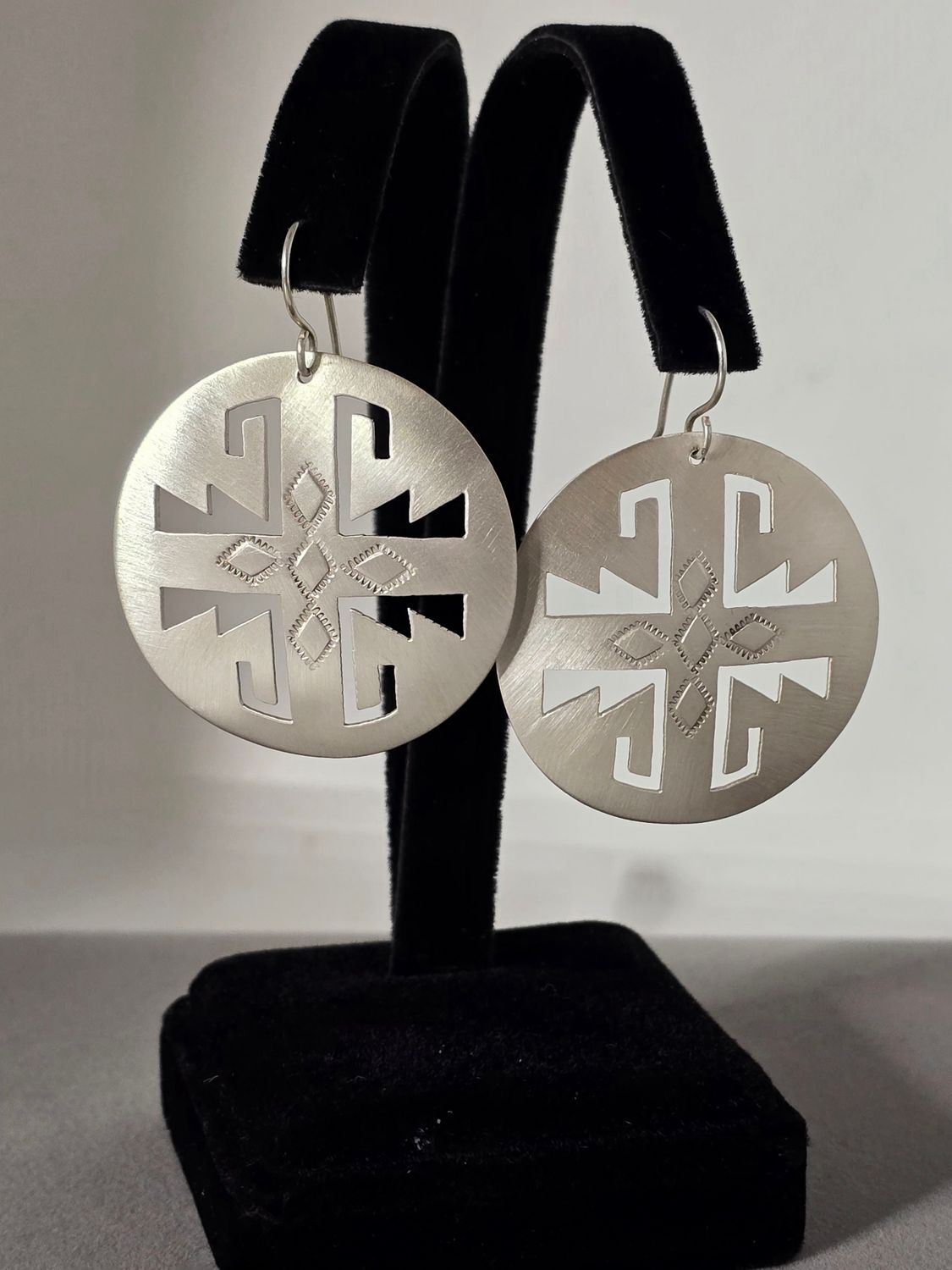 Sterling silver brushed finish earrings