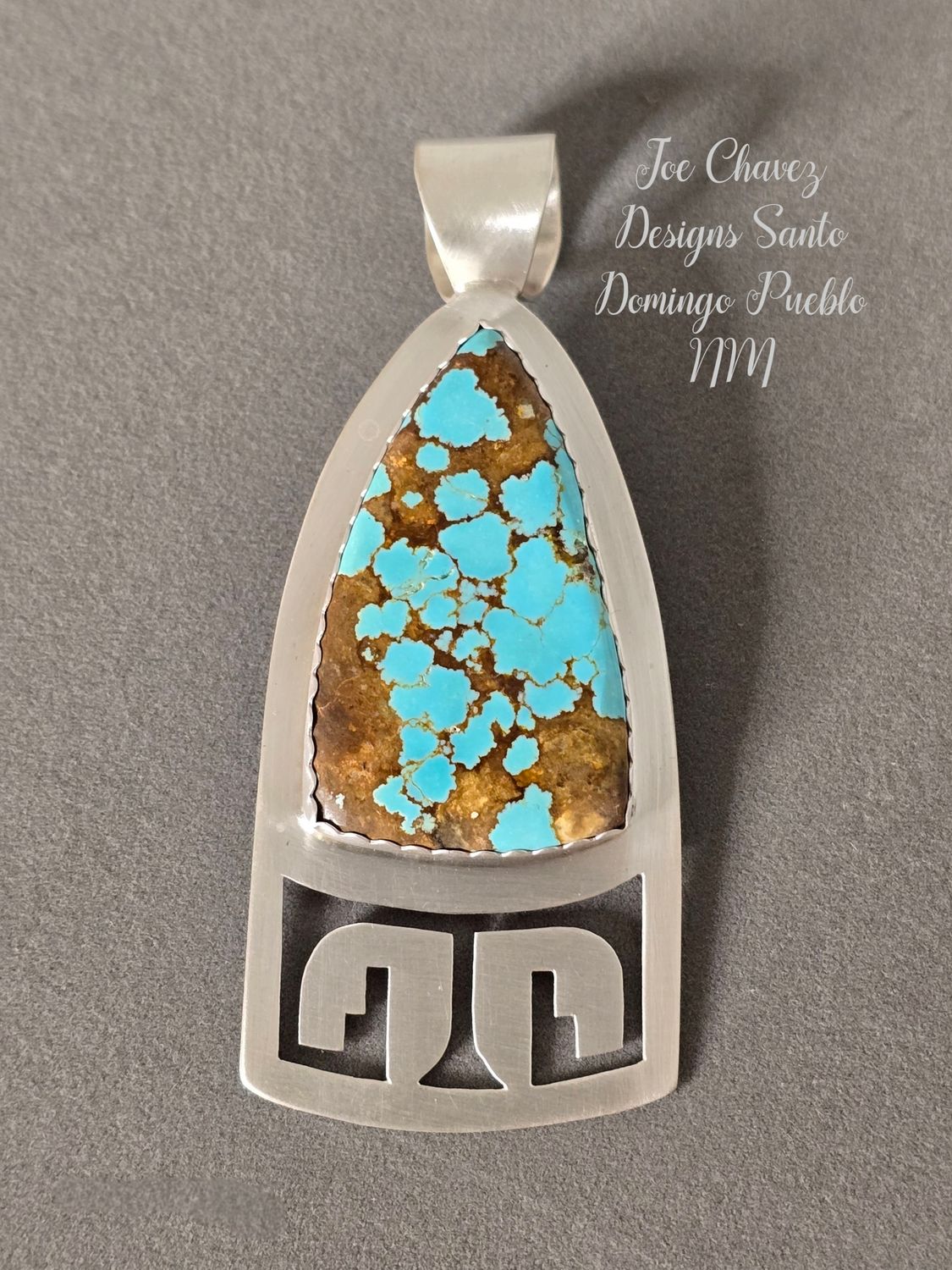 Sterling silver Pendant with #8 Turquoise