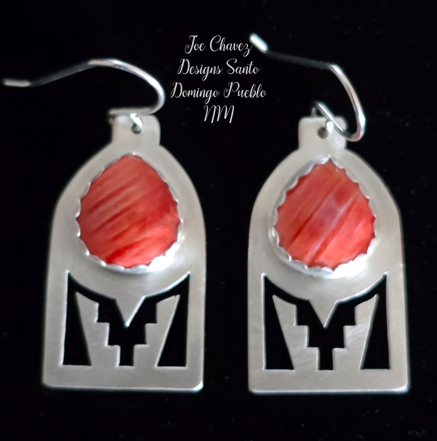 Sterling silver earrings with natural spiney oyster shell