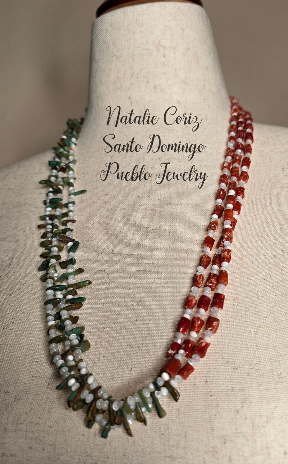 Santo Domingo Pueblo multi-strand necklace