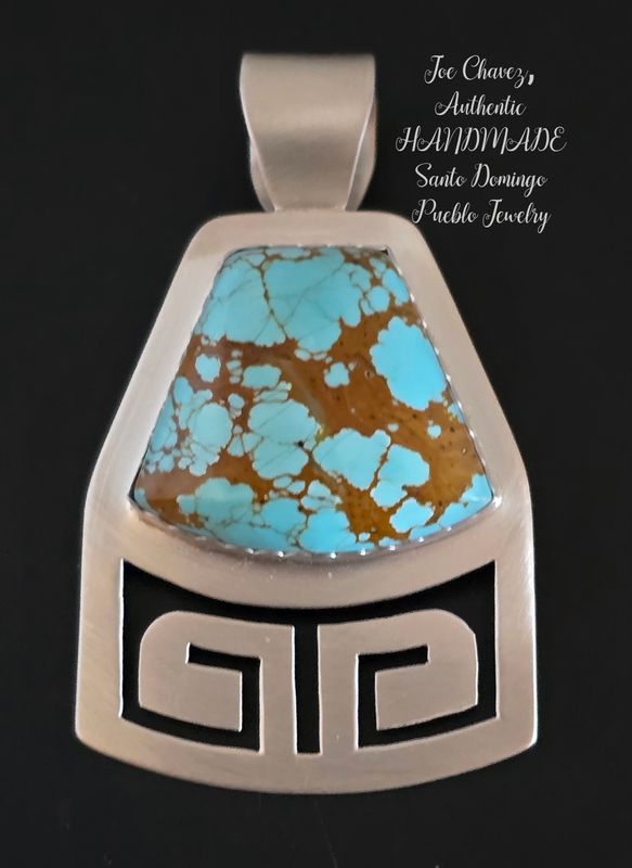 Sterling silver Pendant with high-quality #8Turquoise stone