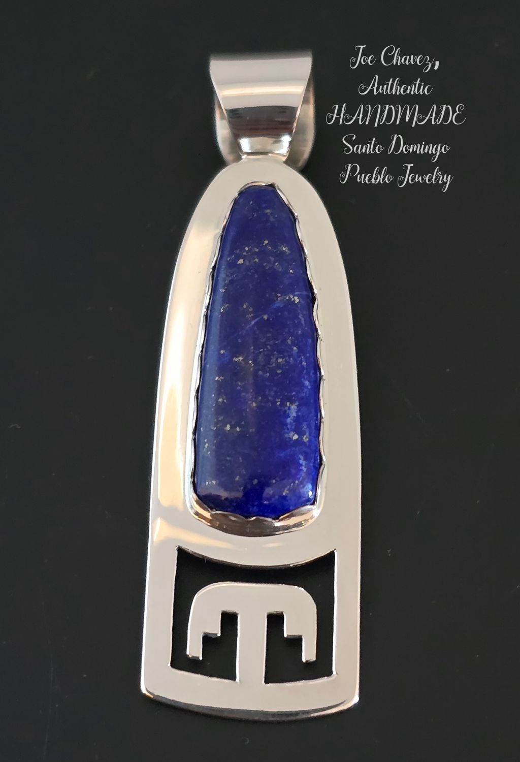Sterling silver Pendant with natural Lapis Lazuli stone.