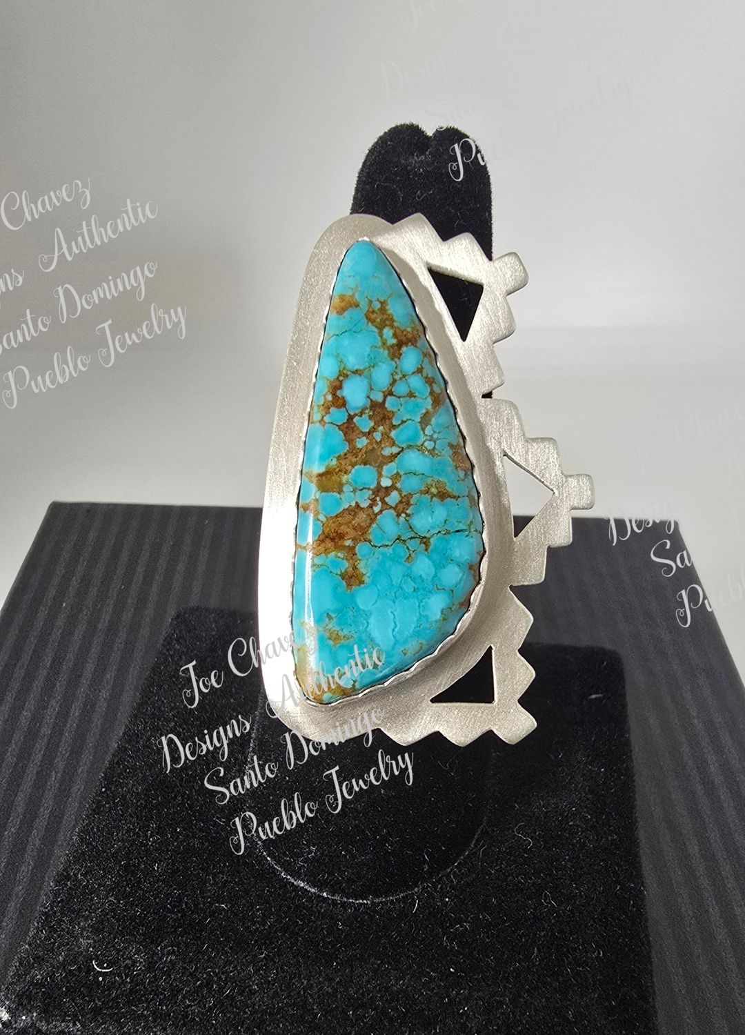 Sterling silver adjustable ring with #8Turquoise stone