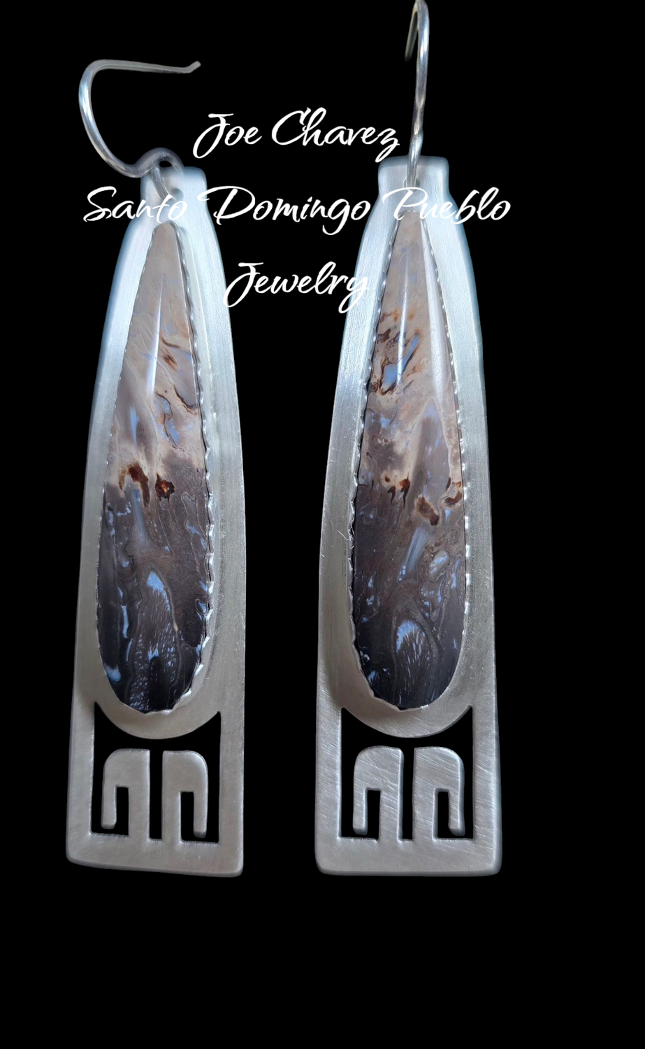 Sterling silver earrings with natural Jasper stones