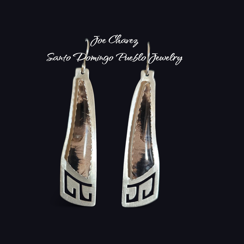 Sterling silver earrings with natural Jasper stone