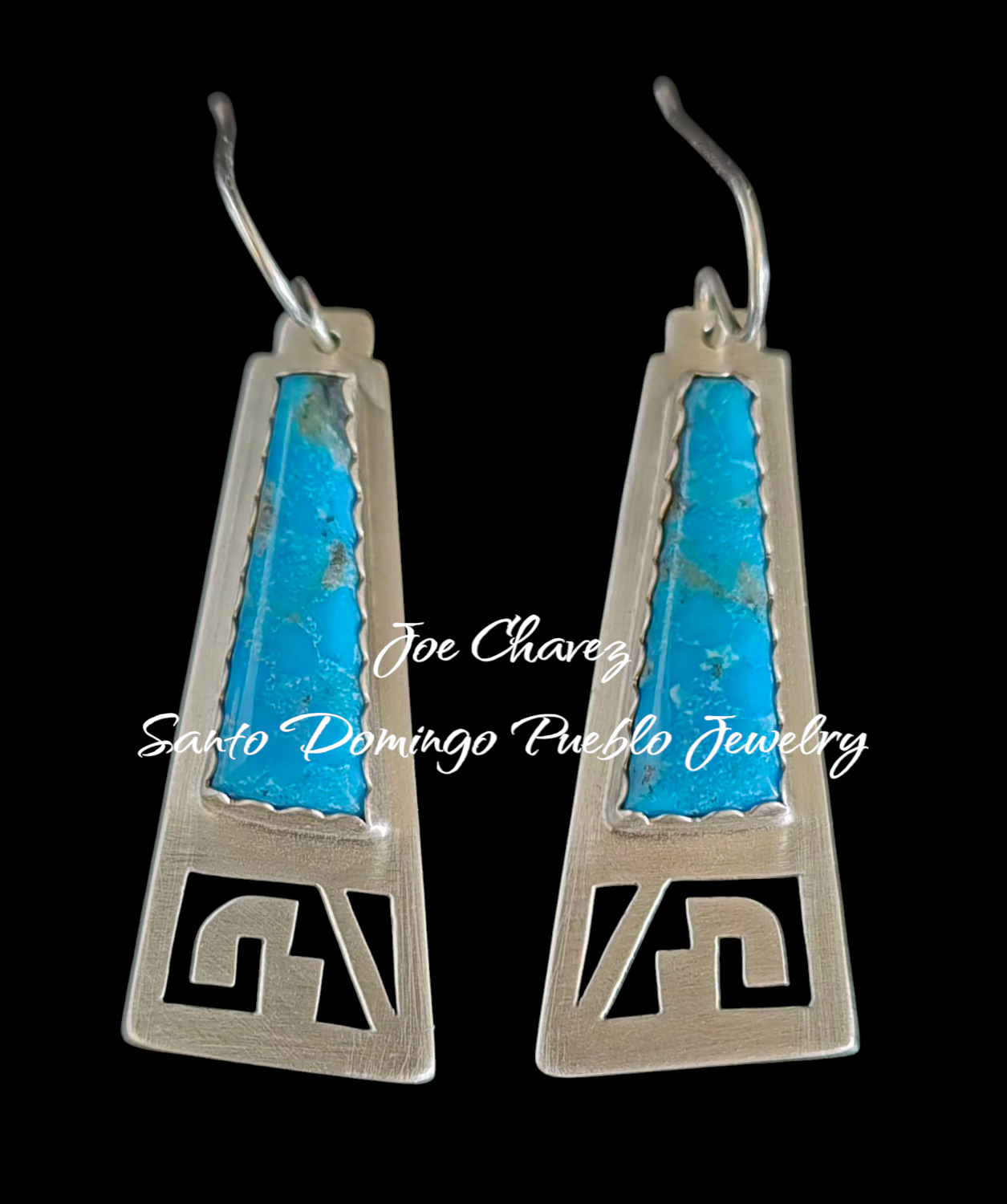 Sterling silver earrings with Kingman turquoise stones
