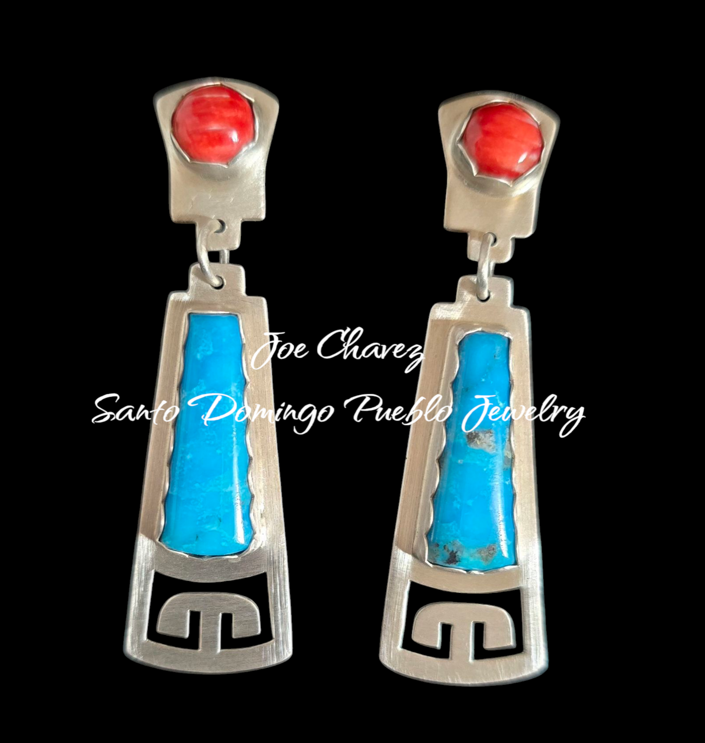 Kingman turquoise &amp; Spiney oyster shell dangle earrings
