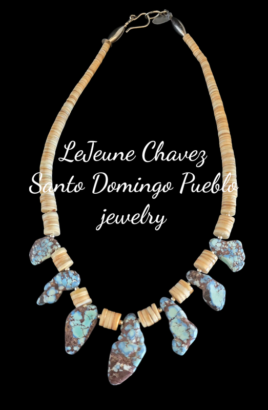 Rolled melon shell necklace with natural Golden Hills turquoise