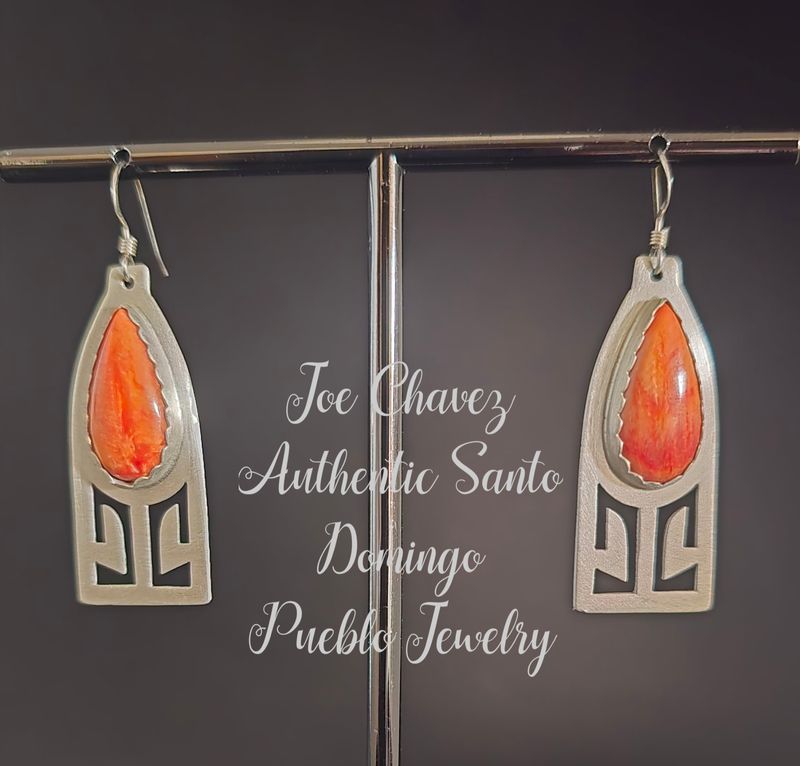 Sterling silver brushed finish earrings with natural Spiney Oyster shell