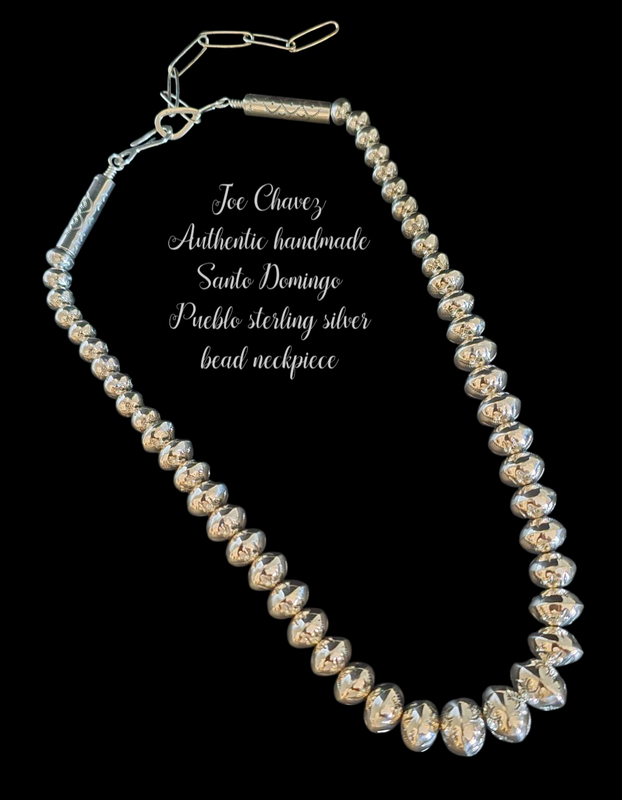 Sterling silver handmade Bead necklace with stampwork on each bead