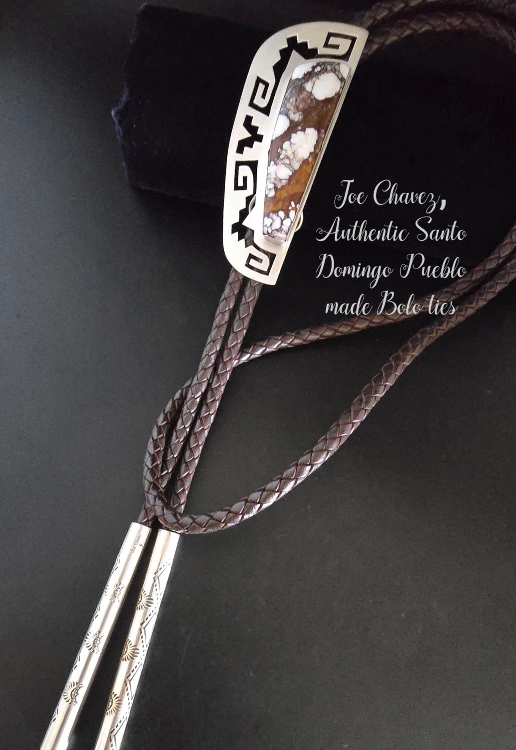 Sterling silver Bolo tie with natural Wildhorse stone
