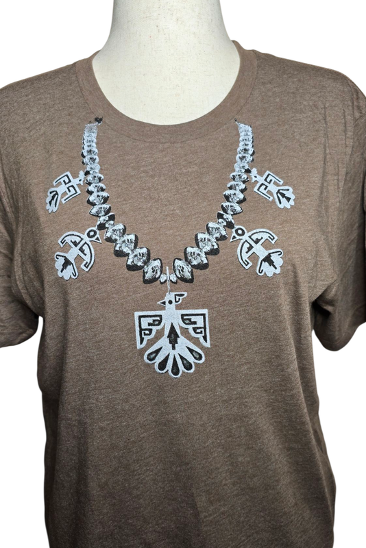 Heather Brown, Santo Domingo Pueblo Thunderbird necklace design-Size LARGE