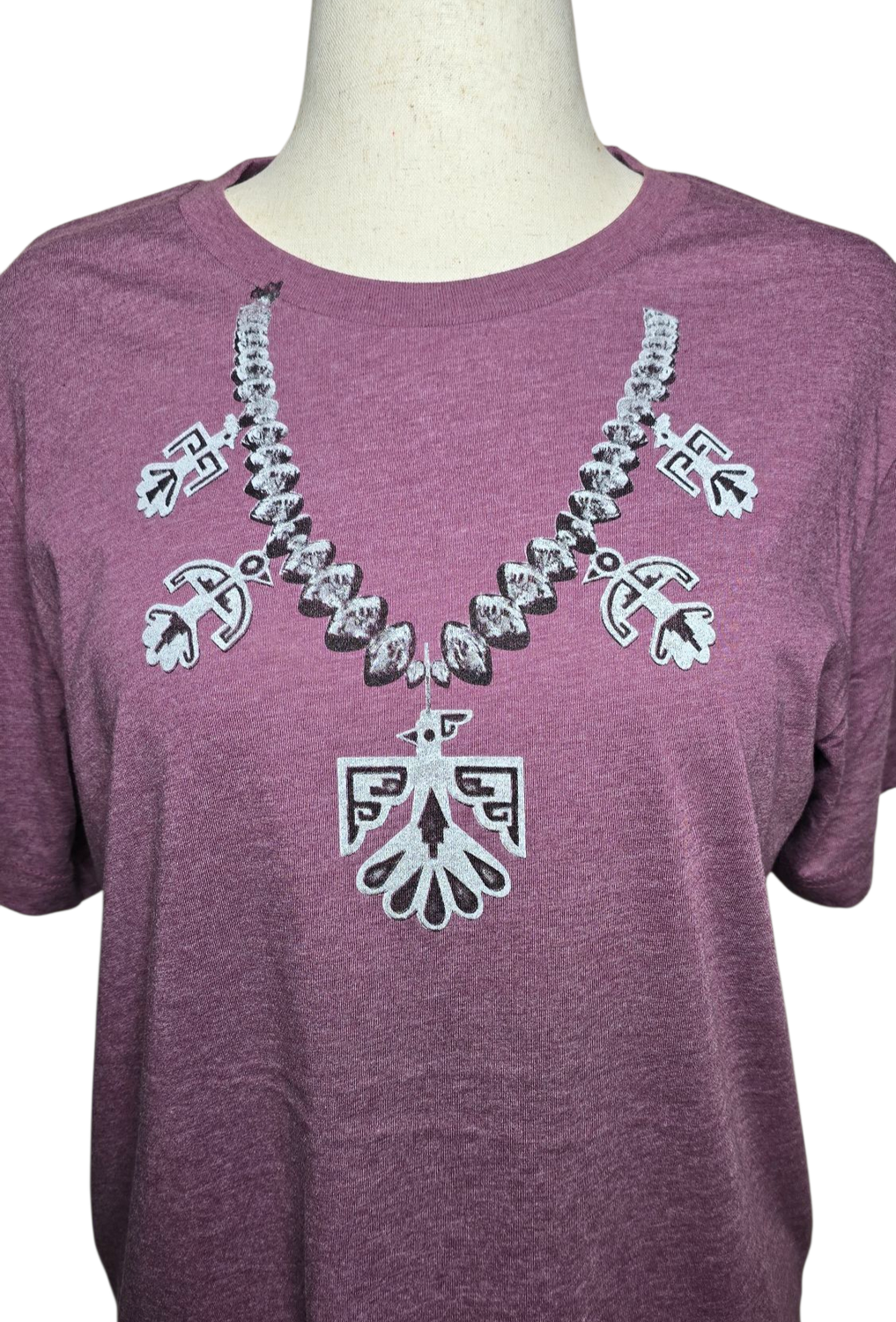 Heather Maroon, Santo Domingo Pueblo Thunderbird necklace design.  Size X-LARGE