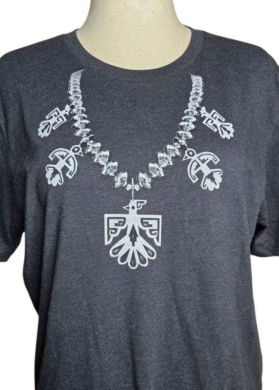 Heather Black, Santo Domingo Pueblo Thunderbird necklace design.  Size XX-LARGE