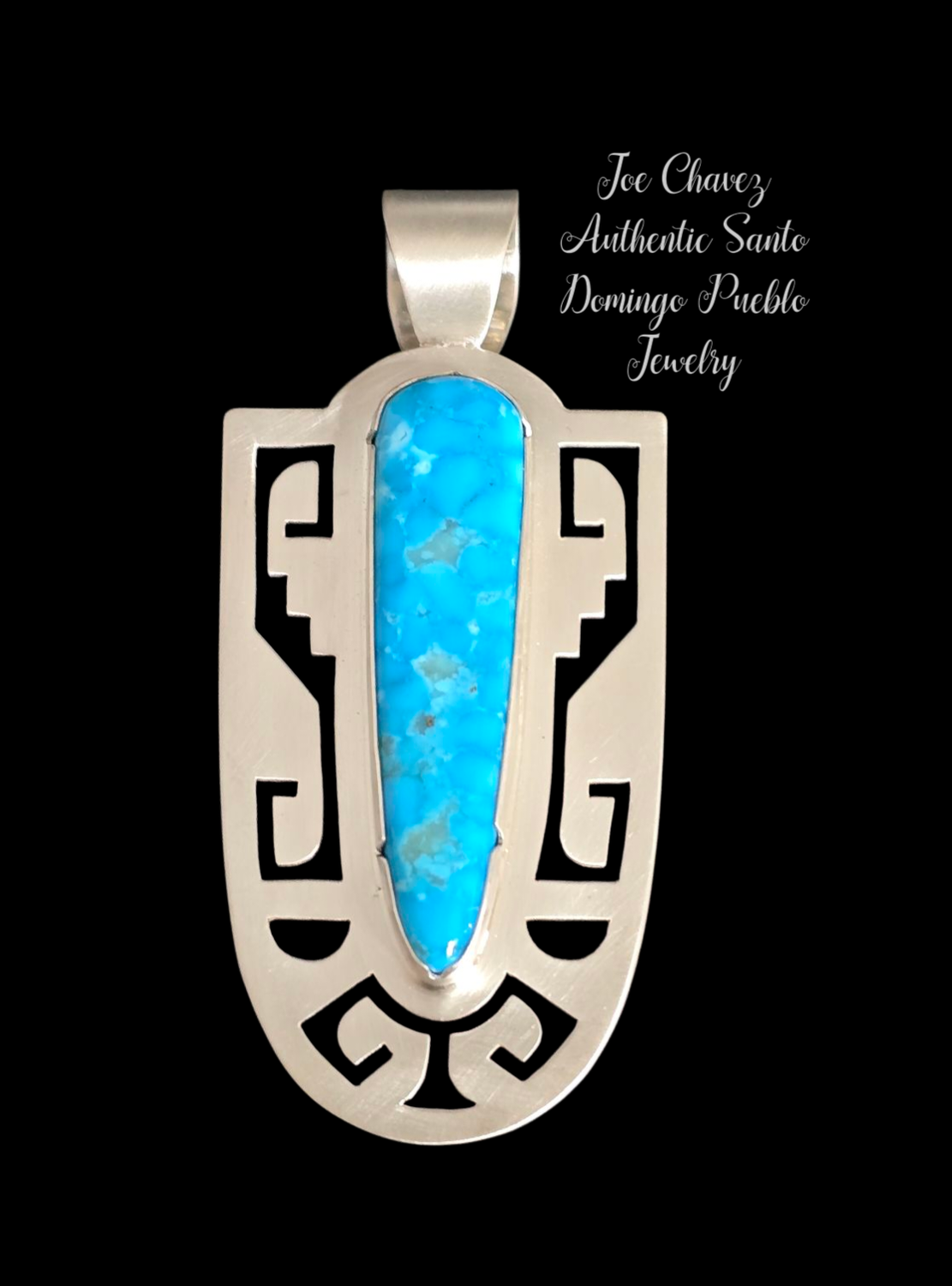Sterling silver Pendent with Beautiful Blue Kingman turquoise stone 