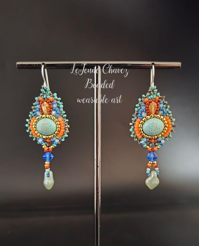 LeJeune Chavez Beaded wearable art-earrings
