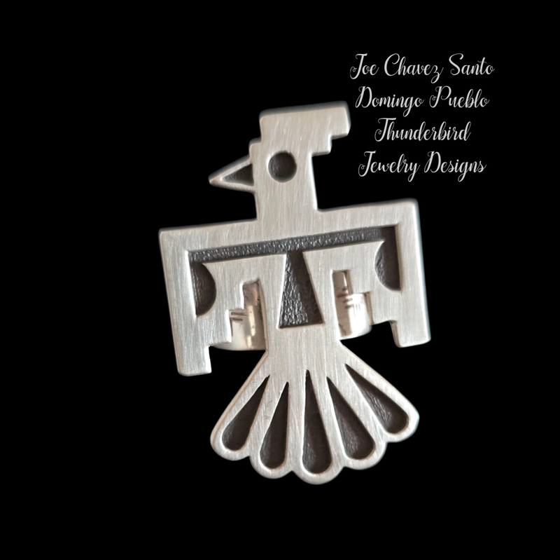 Sterling silver Overlay adjustable Thunderbird ring