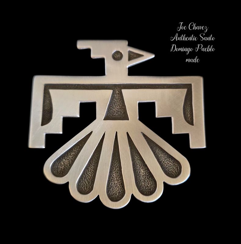 Sterling silver Overlay Santo Domingo Pueblo Thunderbird Pendent