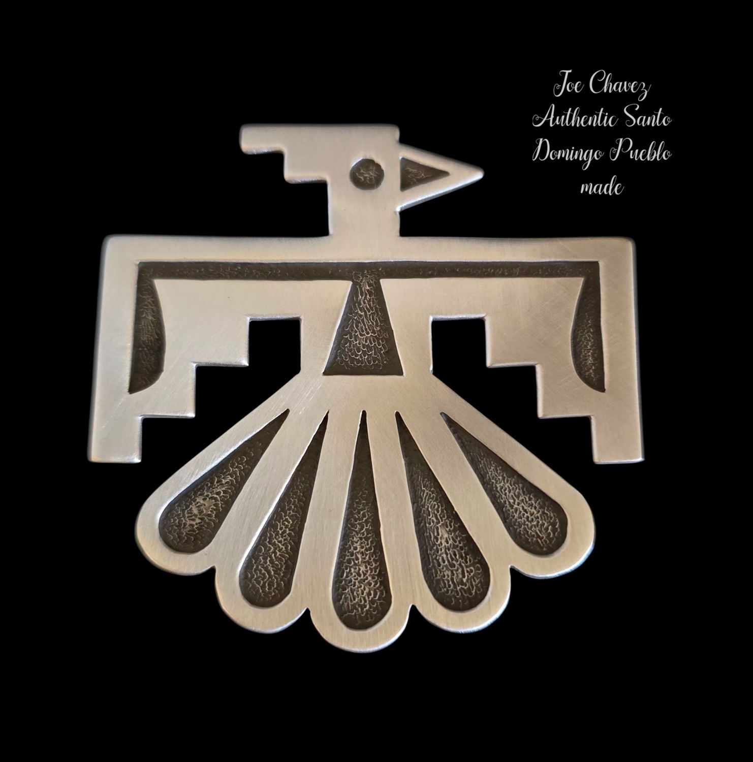 Sterling silver Overlay Santo Domingo Pueblo Thunderbird Pendent
