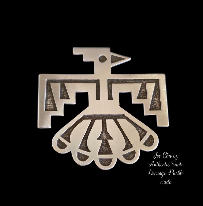 Sterling silver Overlay Santo Domingo Pueblo Thunderbird Pendent
