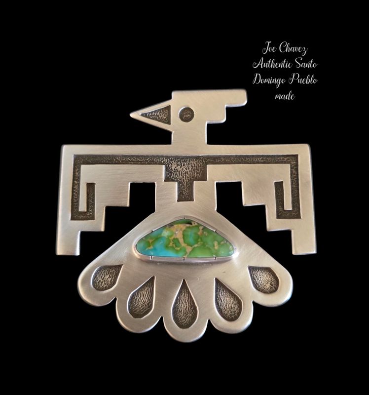 Sterling silver Overlay Santo Domingo Pueblo Thunderbird Pendent